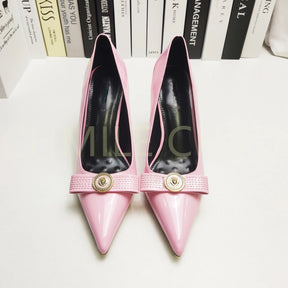 Pink  Bow Leather Heel