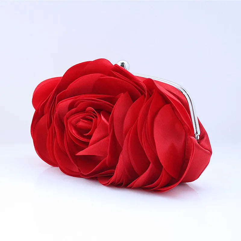 Fashion Flower Clutch Bag Purse Wallet Shoulder Chain Bag