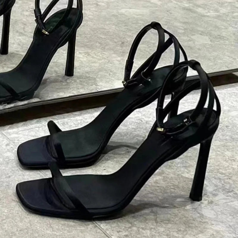 High Heel Black Sandals