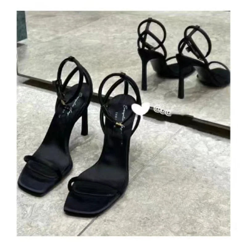 High Heel Black Sandals