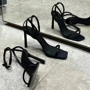 High Heel Black Sandals