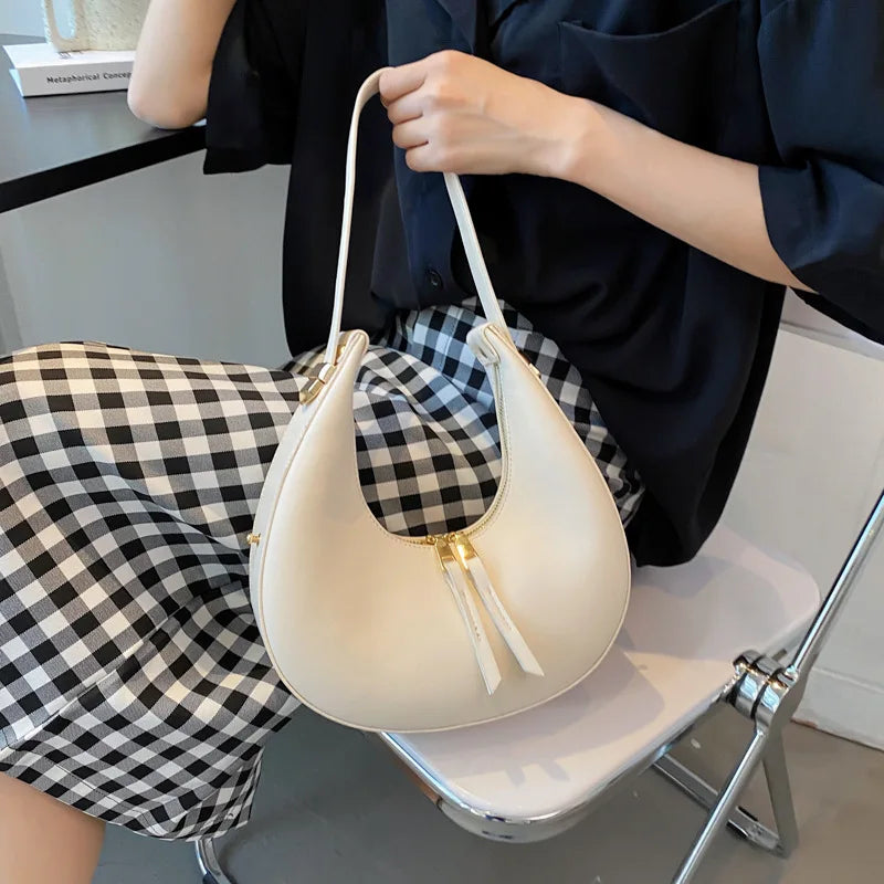 Luxury Half-moon Underarm Bag Armpit Handbag and Purse