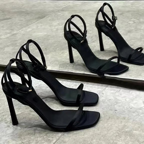 High Heel Black Sandals