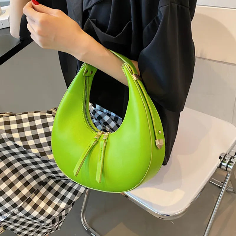 Luxury Half-moon Underarm Bag Armpit Handbag and Purse