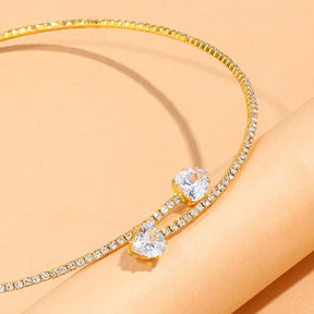 Rhinestone Heart Collar Choker