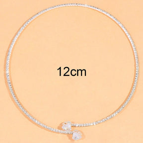 Rhinestone Heart Collar Choker