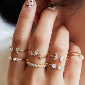 Bohemian Butterfly Ring Set