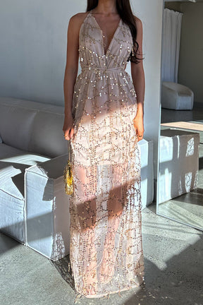 Alya Sequin Dress - Gold