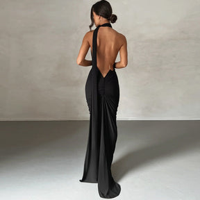 Elmira Oblique Shoulder Maxi Dress