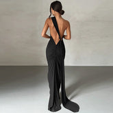 Elmira Oblique Shoulder Maxi Dress